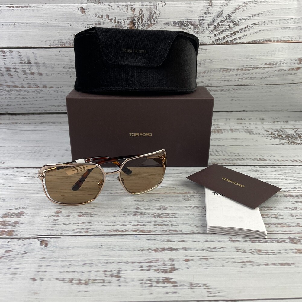 Tom Ford Goldie FT1092 Unisex 60-18-120 Sunglasses Shiny Rose Gold Brown